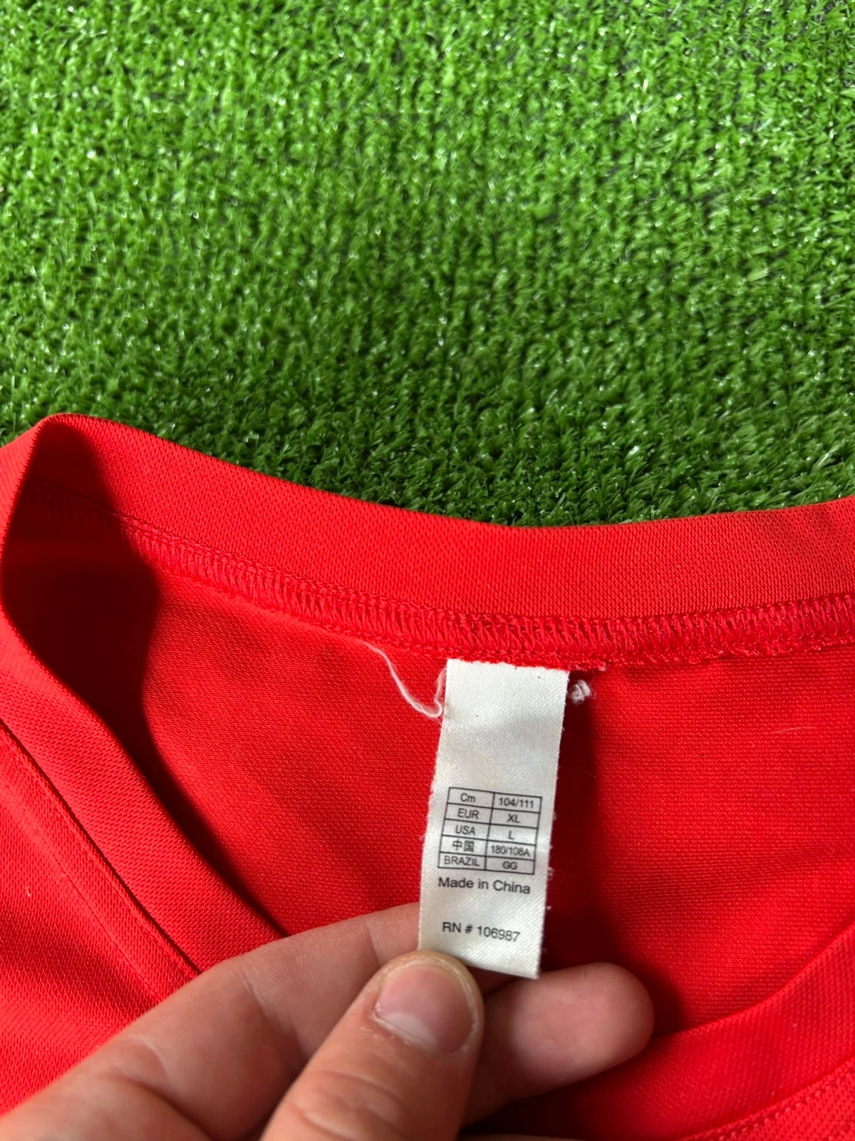 Red plain Quechua jersey t-shirt size xl – photo 6
